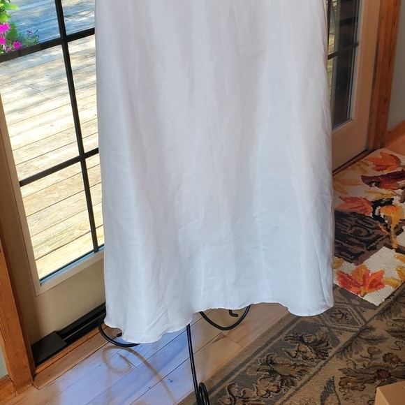 Jessica McClintock Vintage Millennium 2000 White Sz. 4 Flared Lined Maxi Skirt - Picture 4 of 8